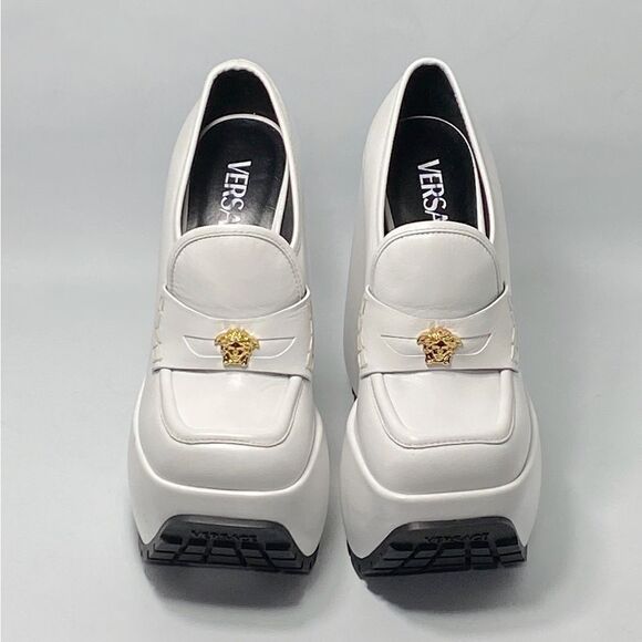 Versace Leather Platform Wedge Loafers size 36 - Picture 2 of 13